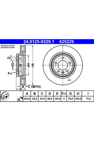 Ate Disc frana Land Rover Discovery 5/Range Rover 4/Range Rover Sport 2