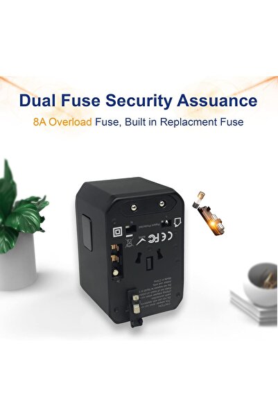 Blue Ocean 45W PD/QC 3.0 Type C Quick Charge Travel Adapter + Smart 3 USB Ports Universal Travel Ada