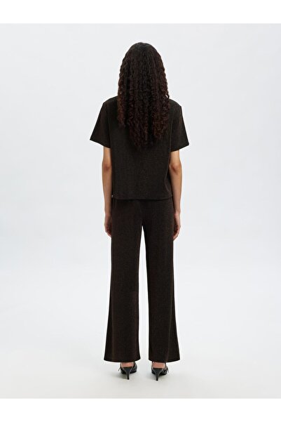 Selected Femme Oberteil mit kurzen Ärmeln Glitzer