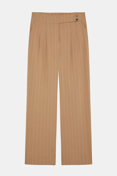 W Collection Camel Striped Pleated Pants