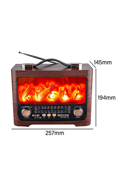 RTG FP821 Ahşap Nostaljik Görünümlü Bluetoothlu USB-SD Card Girişli Radyo Hoparlör Müzik Kutusu