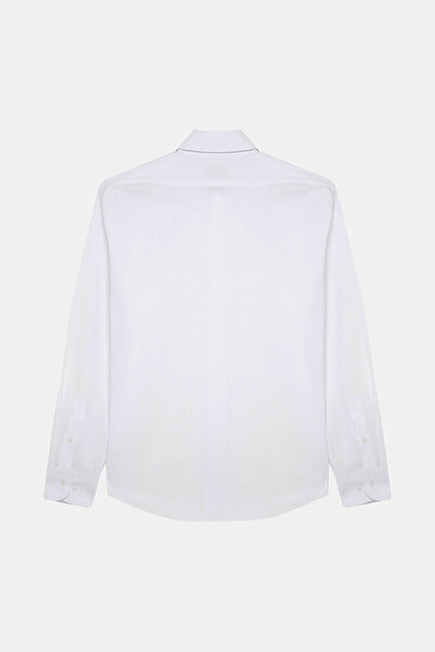 W Collection BEYAZ UZUN KOLLU PAMUK ELASTAN GÖMLEK