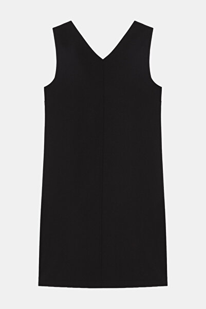 W Collection SİYAH YÜN KARIŞIMLI KOLSUZ MİNİ ELBİSE
