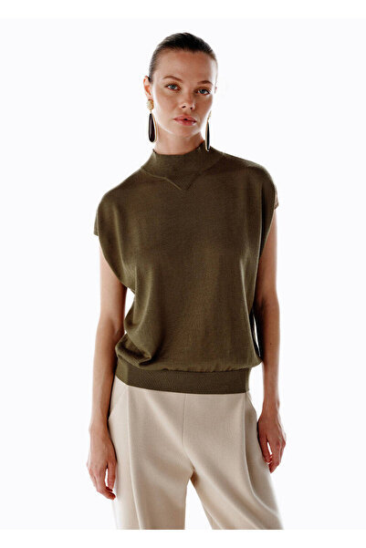Knitss Khaki Merino Wool Blend Knitwear Top