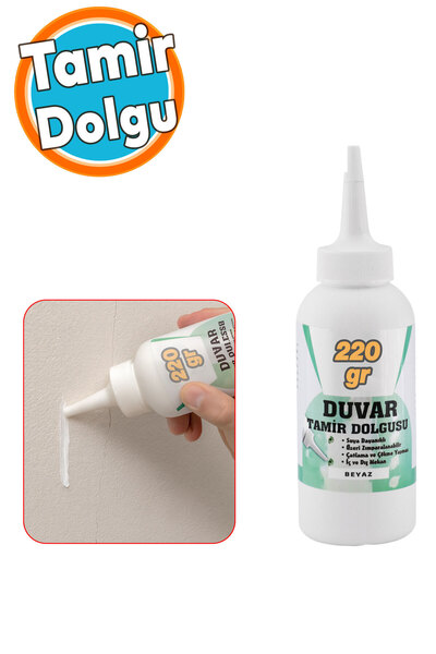 NZB Pratik Duvar Çatlak Delik Giderici Tamir Dolgusu ( 220 gr ) Beyaz Macun Boşluk Doldurucu Onarıcı