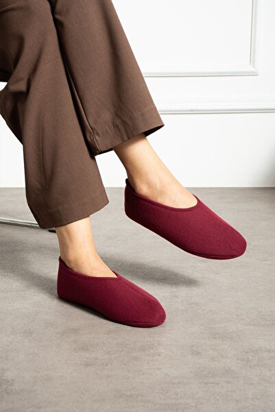 FUGA MODA Bery Burgundy Flexible Fabric Soft Booties Ballerinas