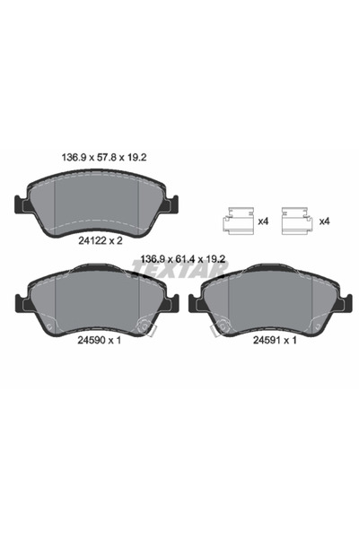 Krieger Set Placute Frana Frana Disc Toyota Auris/Corolla Limuzina