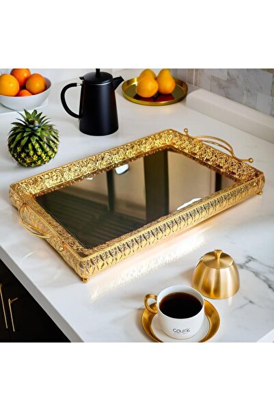 Generic صينية تقديم مزخرفة لغرفة المعيشة وغرفة النوم وغرفة الطعام والمطبخ - م...