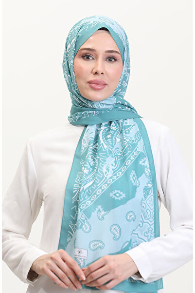 sefamerve شال ناعم منقوش 70267-09 أخضر كاجلا