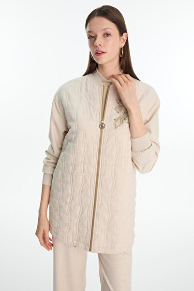 Zühre Quilted Patterned Zippered Jacket 0150