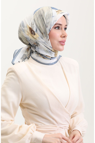 sefamerve Κεχριμπαρένιο Κασκόλ 70280-05 Γκρι Μουσταρδί