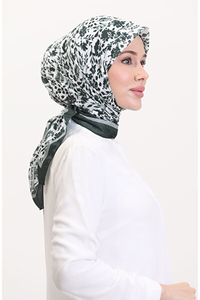 sefamerve Μαλακό κασκόλ με σχέδιο 70261-08 Σκούρο Πράσινο Γκρι