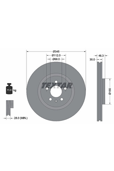 TEXTAR Disc Frana Audi A4 B6/A4 B7