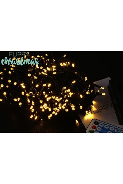 Flippy Christmas LED light string, 300 LEDs, 32 m, 8 modes, indoor/outdoor, solar-powered, warm white