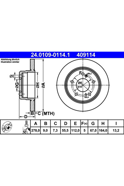 Ate Disc Frana Mercedes-Benz 124/C-Class/E-Class