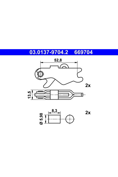 Ate Set Accesorii Saboti Frana Parcare Mercedes-Benz 124 Limuzina/190/E-Class...