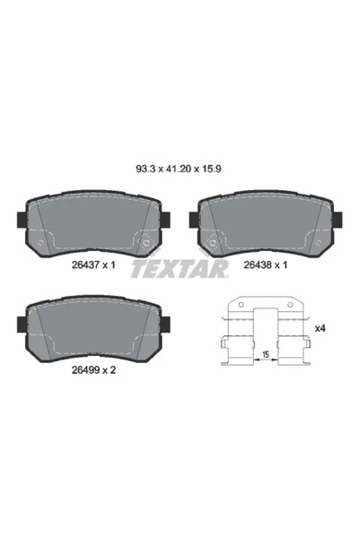 TEXTAR Set Placute Frana Frana Disc Hyundai Sonata 7
