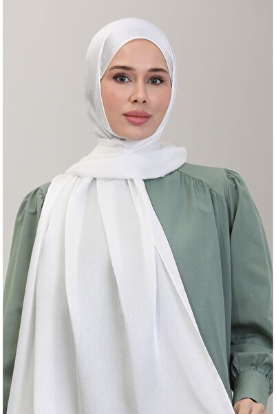 sefamerve شال جان جان شيفون 70239-24 أبيض