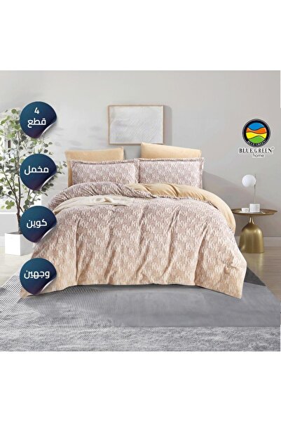 PROMISE لحاف أنيق مزدوج الجوانب من المخمل، 6 قطع