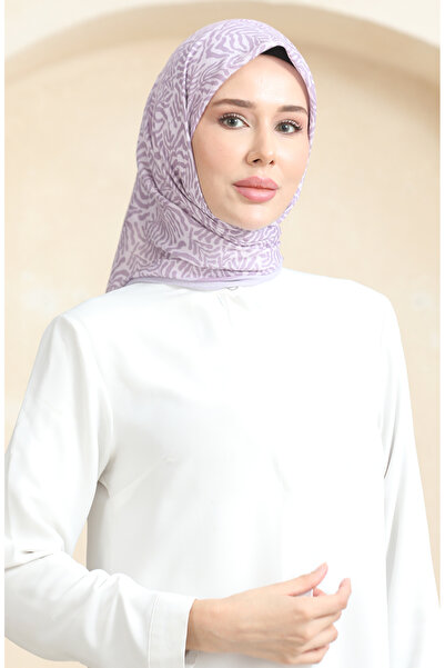 sefamerve Eșarfă moale cu model 70244-02 Pudră liliac