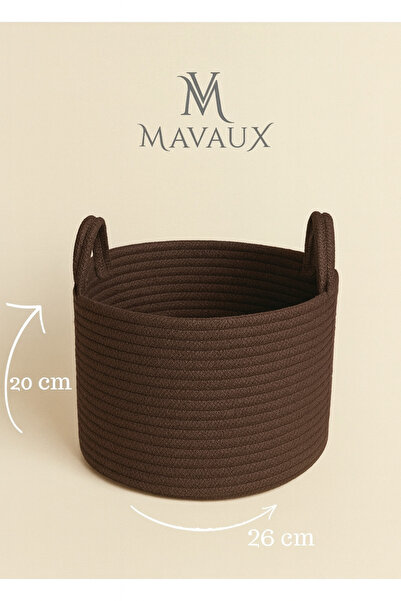 MaVaux سلة من الجوت المنسوج يدويًا مقاس 20 × 26 سم - سلة تخزين مزخرفة، متعددة...