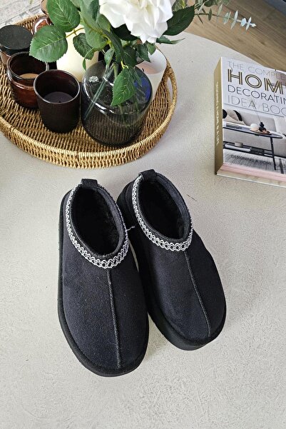 Topukla Footwear OPS 1AK Topukla Kadın İçi Kürklü Kalın Tabanlı Mini Bot