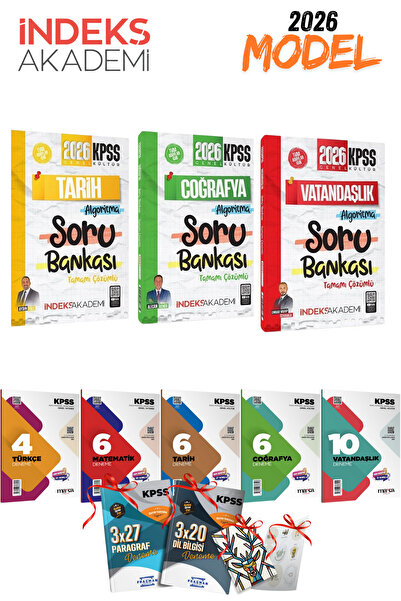 İndeks Akademi 2026 KPSS GYGK Tarih Coğrafya Vatandaşlık 3lü Soru Bankası ve ...