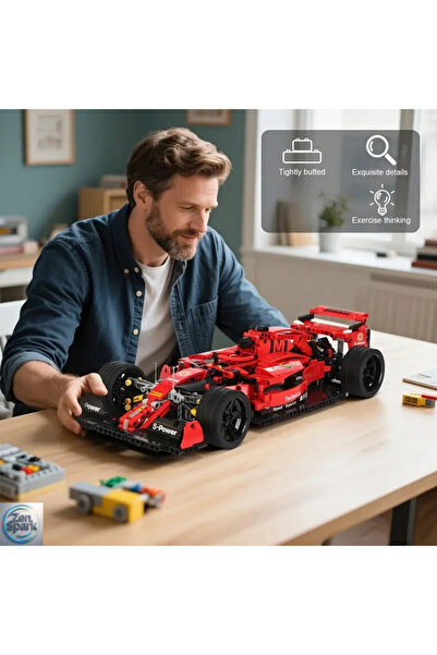ZEN SPARK 1200+ Pieces 1:10 Red Super F -1 Racing Car Building Kit – Mechanical Linkage |   DIY