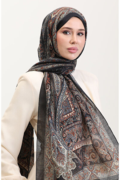 sefamerve Ethnic Amber Shawl 70277-04 Black Beige