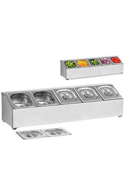Other Suport de expunere pentru recipiente de catering 5 x GN1/6 + 5 x recipi...