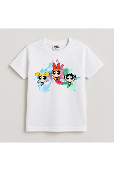 OEM Tricou pentru copii 100% bumbac cu PowerPuff Girls, alb