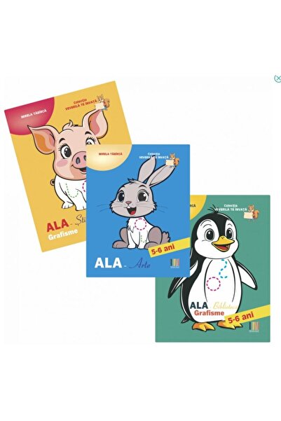 Editura Delta Cart Educational Set de 3 cărți Grafice 5-6 ani: 1. ALA-Arte; 2...