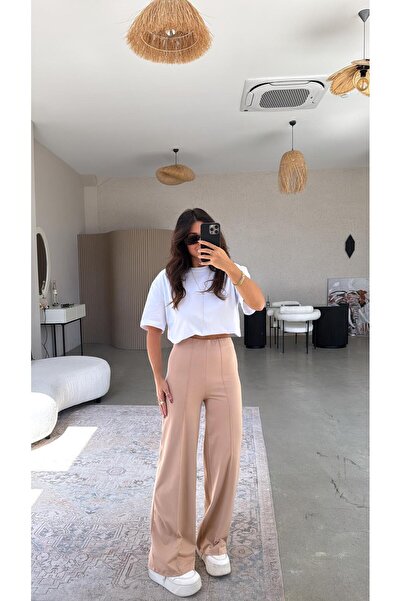 Buket Teke Pantaloni din cauciuc cu imprimeu Camel Stripe