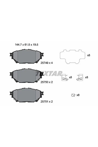 TEXTAR Set Placute Frana Frana Disc Fuso (Mitsubishi) Canter Mitsubishi Cante...