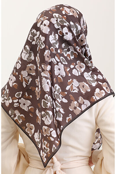 sefamerve Κρυστάλλινο Κασκόλ με σχέδιο 70288-05 Καφέ