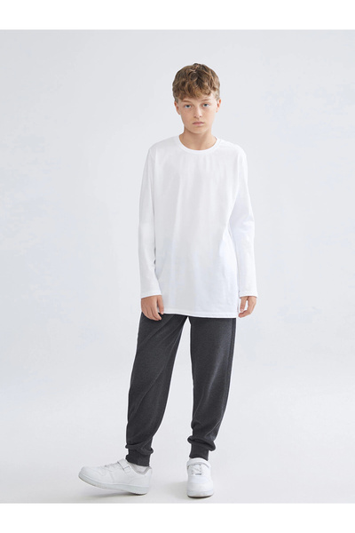 LC Waikiki LCW Kids Ανθρακί Ελαστική Μέση Αγόρι Jogger Παντελόνι Φόρμας