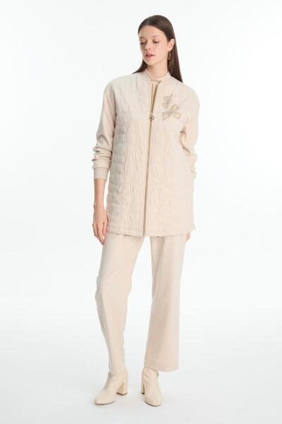 Zühre Kapitone Desenli Fermuarlı Ceket 0150