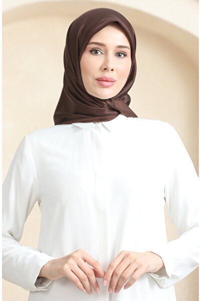 sefamerve Απλό κρυστάλλινο κασκόλ 70252-28 Bitter Brown