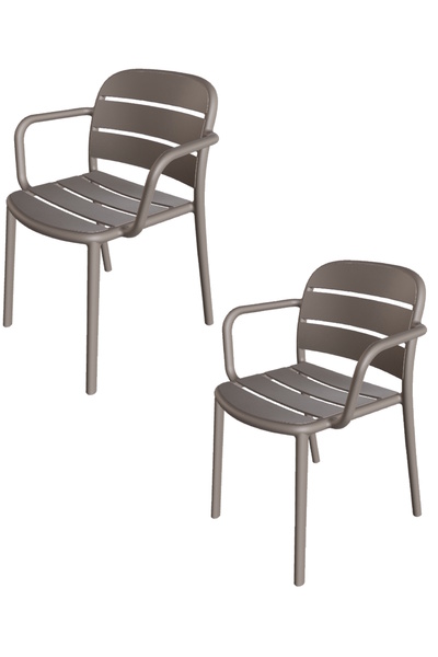 Papatya Beykoz Koltuk Küllü Kahve 2li Paket - Plastik Bahçe Balkon Mutfak San...