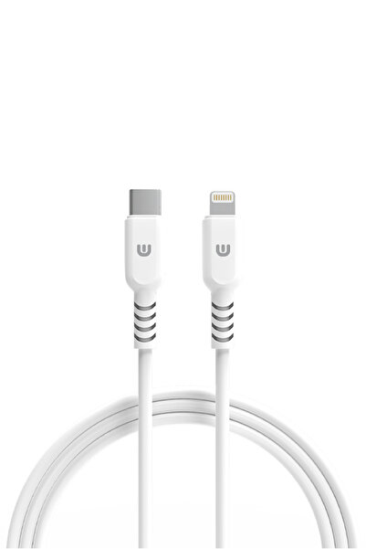 Wrapsol Lightning to Type-C Hızlı Şarj Kablosu iPhone Uyumlu 1 metre beyaz kablo