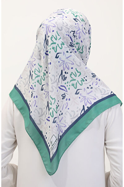 sefamerve Μαλακό κασκόλ με σχέδιο 70247-03 Πράσινο Λιλά