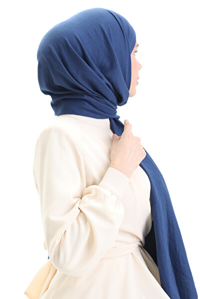 sefamerve Cotton Soft Shawl 70283-36 Light Navy Blue