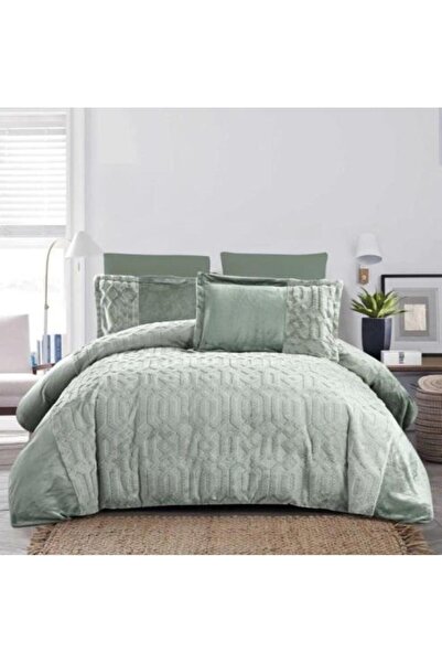 PROMISE Soft Fur Jacquard Quilt Set - 6 Pieces - Double - 01