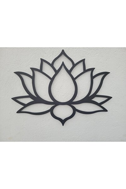 Kat Time Decor de perete din metal, floare lotus neagră, simbol al eleganței,...