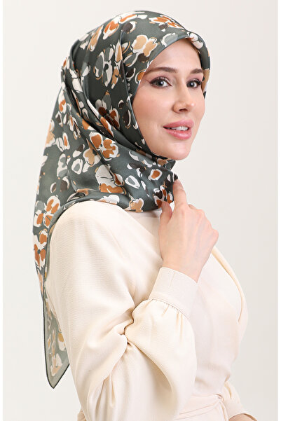 sefamerve Κρυστάλλινο Κασκόλ με σχέδιο 70288-04 Χακί