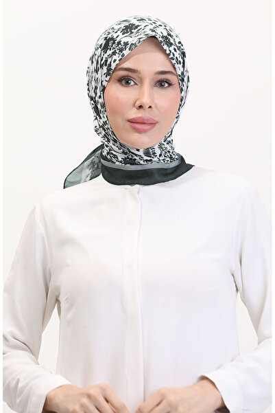 sefamerve Μαλακό κασκόλ με σχέδιο 70261-08 Σκούρο Πράσινο Γκρι