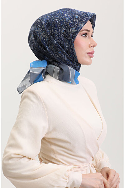 sefamerve Ethnic Amber Scarf 70276-12 Blue