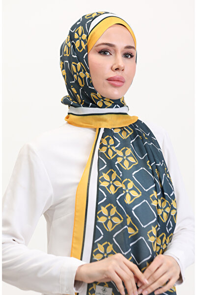 sefamerve Şal moale cu model 70269-11 Galben afumat