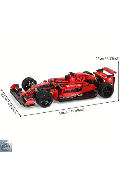 ZEN SPARK 1200+ Pieces 1:10 Red Super F -1 Racing Car Building Kit – Mechanical Linkage |   DIY