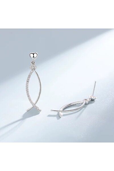 delis Μακριά σκουλαρίκια από ασήμι 925, JW1611, πέτρινο μοντέλο, επιπλατινωμένα με ρόδιο